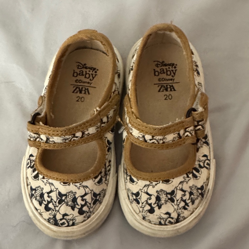 Zara Disney Baby Shoes - Tan and White